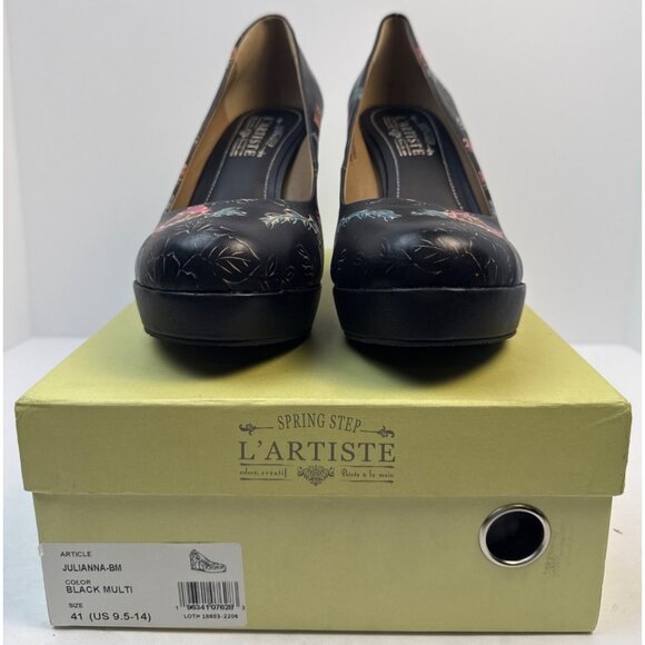 L'Artiste by Spring Step Women's Handpainted Block Heels Julianna Size 41 US 9.5 - Picture 9 of 11